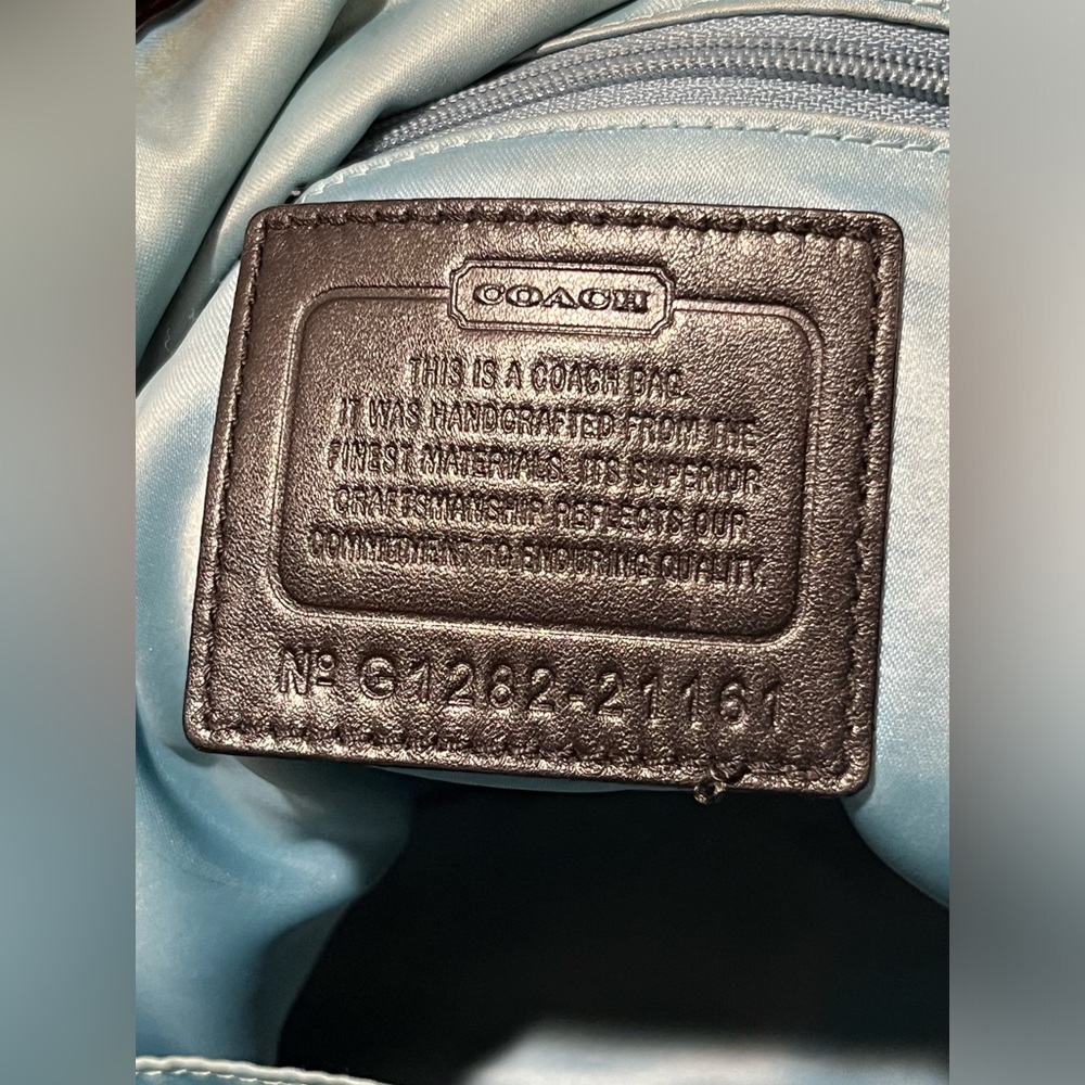Coach Poppy Signature Logo Canvas Shoulder Bag - Picture 16 of 16